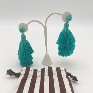Henri Bendel New York beaded statement earrings turquoise dangle